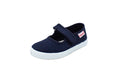 Cotton ballet flats with blue velcro