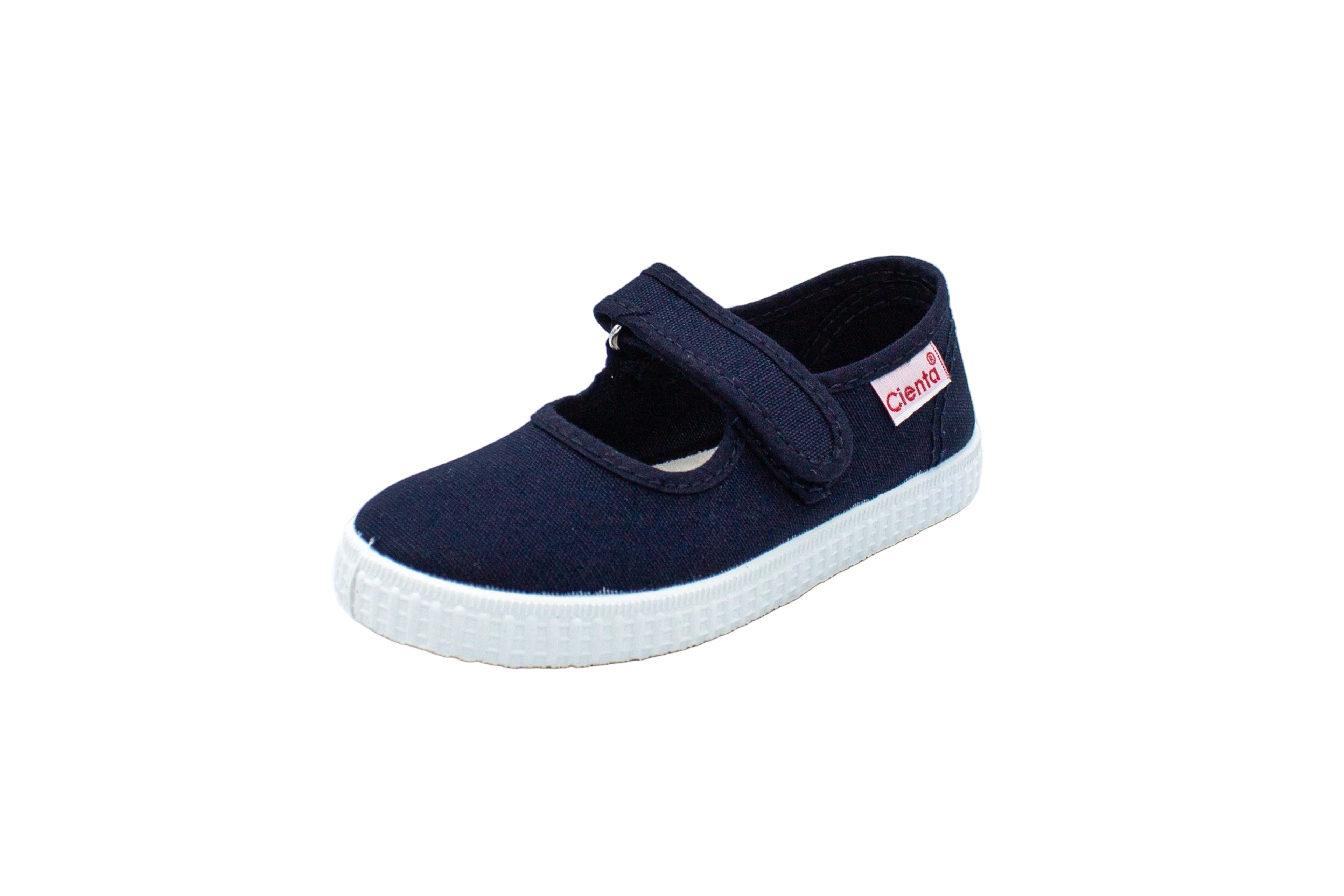 Cotton ballet flats with blue velcro