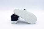 Cotton ballet flats with blue velcro