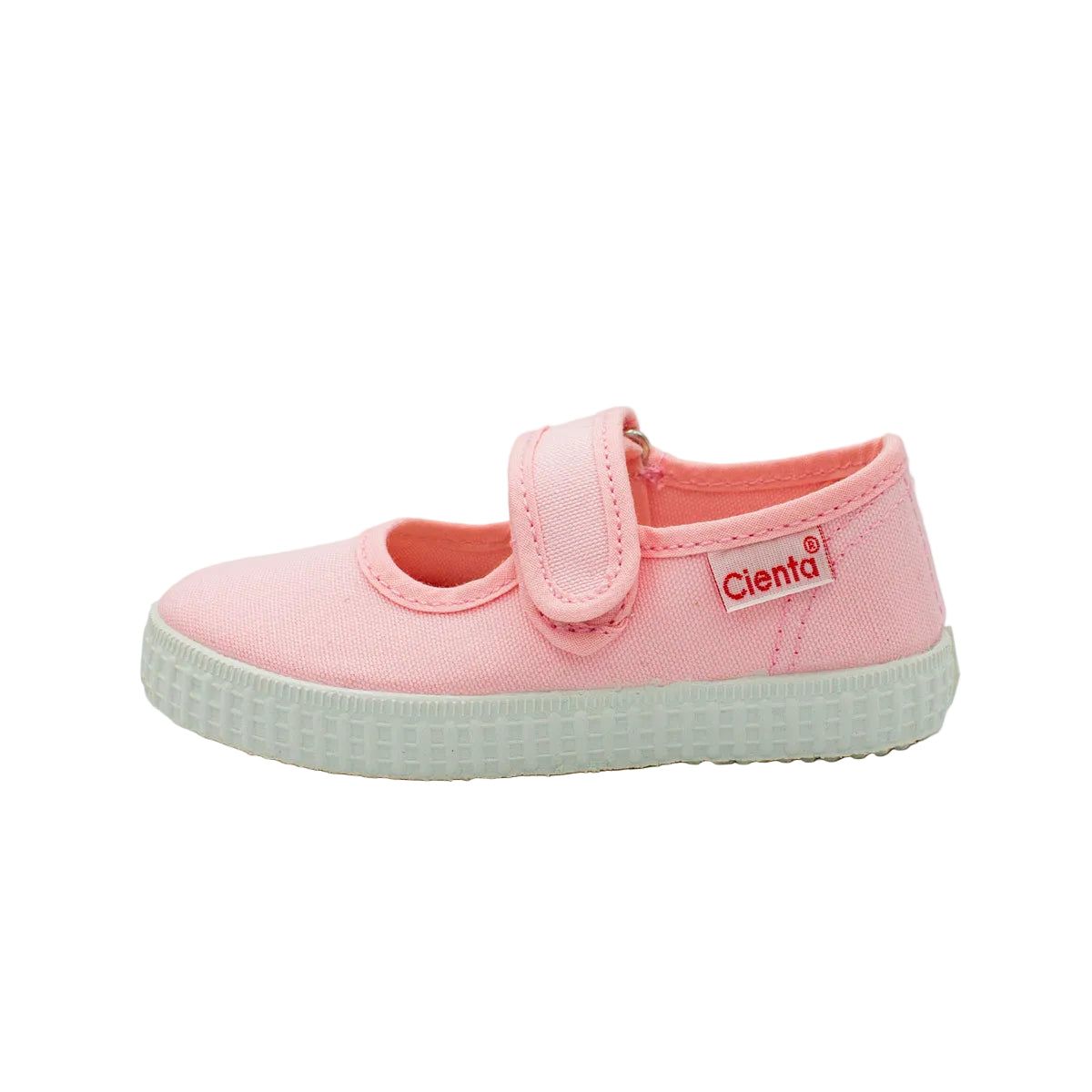 Cotton ballet flats with blue velcro