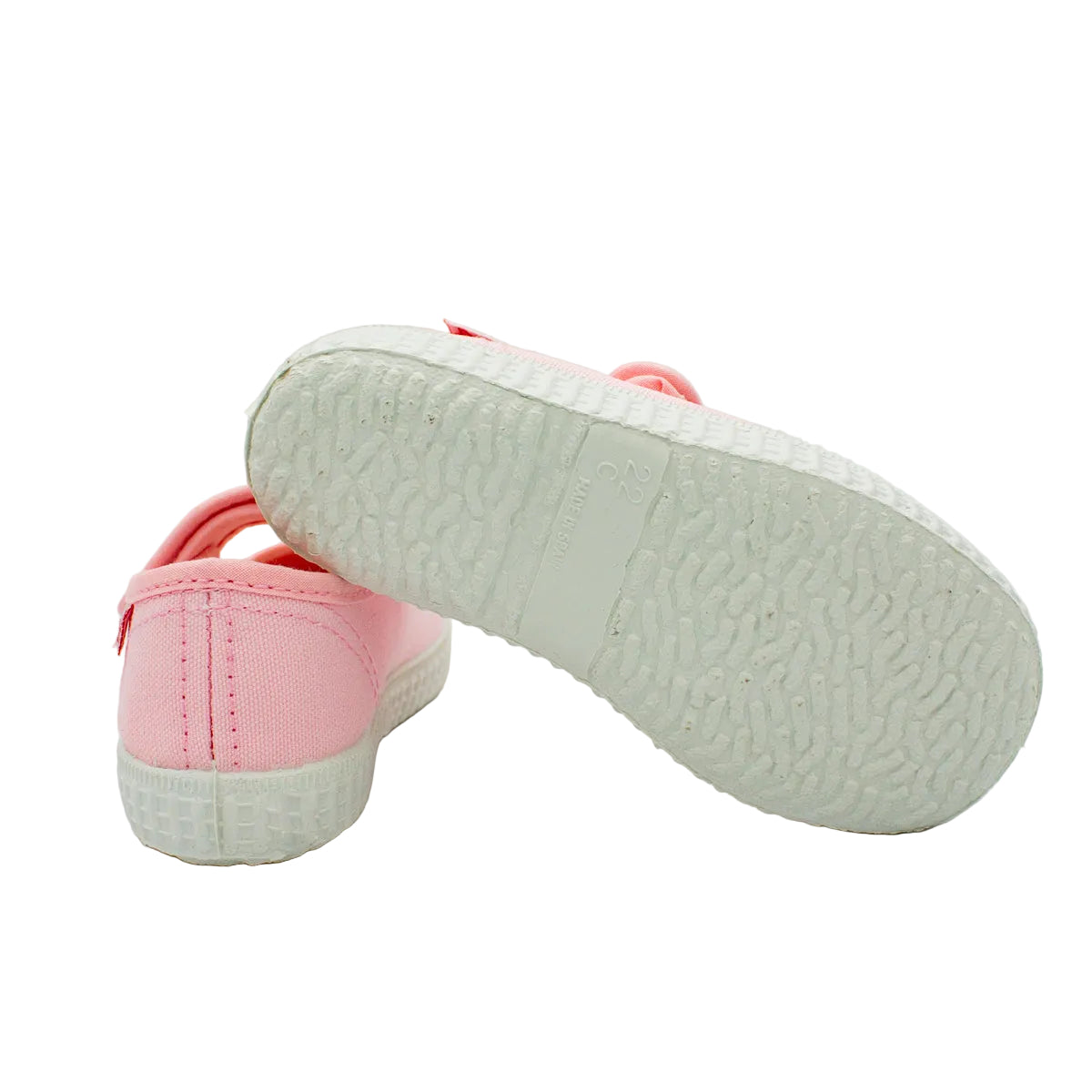 Cotton ballet flats with blue velcro
