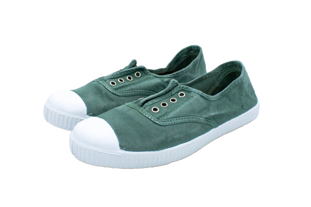 Cotton slip-on sneakers in basil