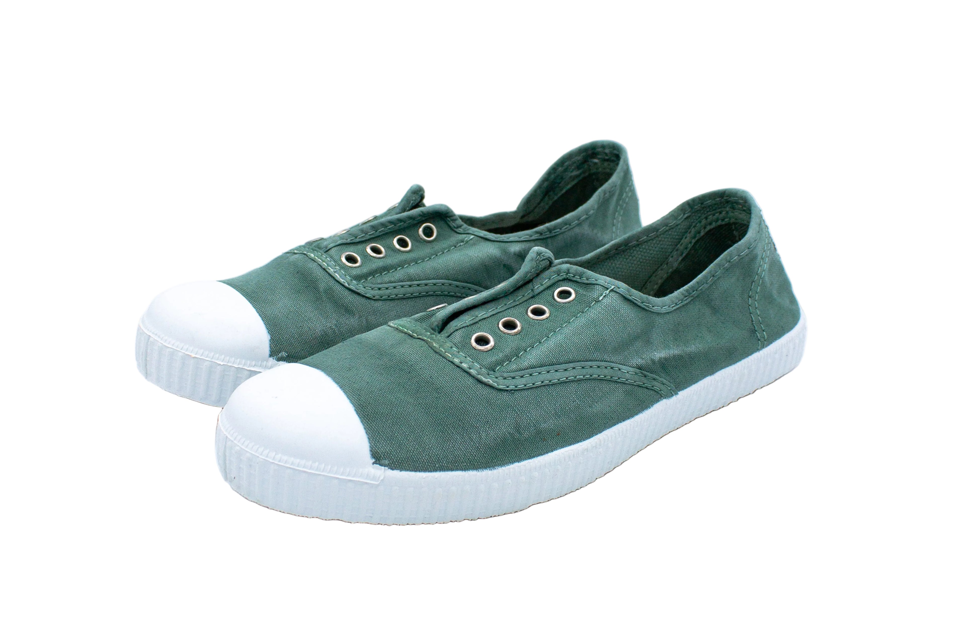 Cotton slip-on sneakers in basil