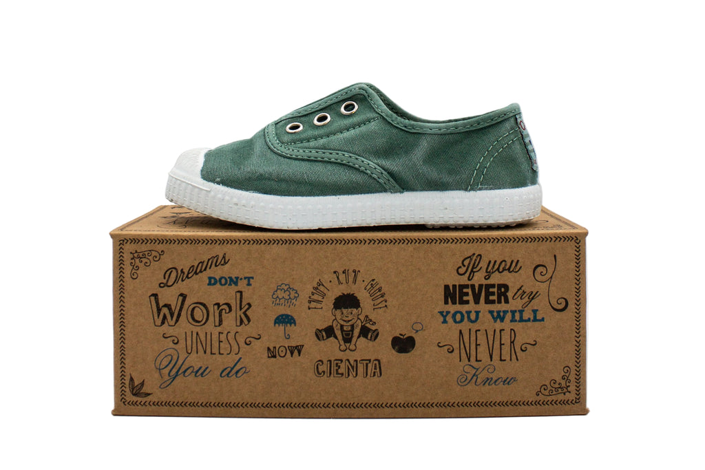 Sneakers slip-on in cotone da bambino albahaca