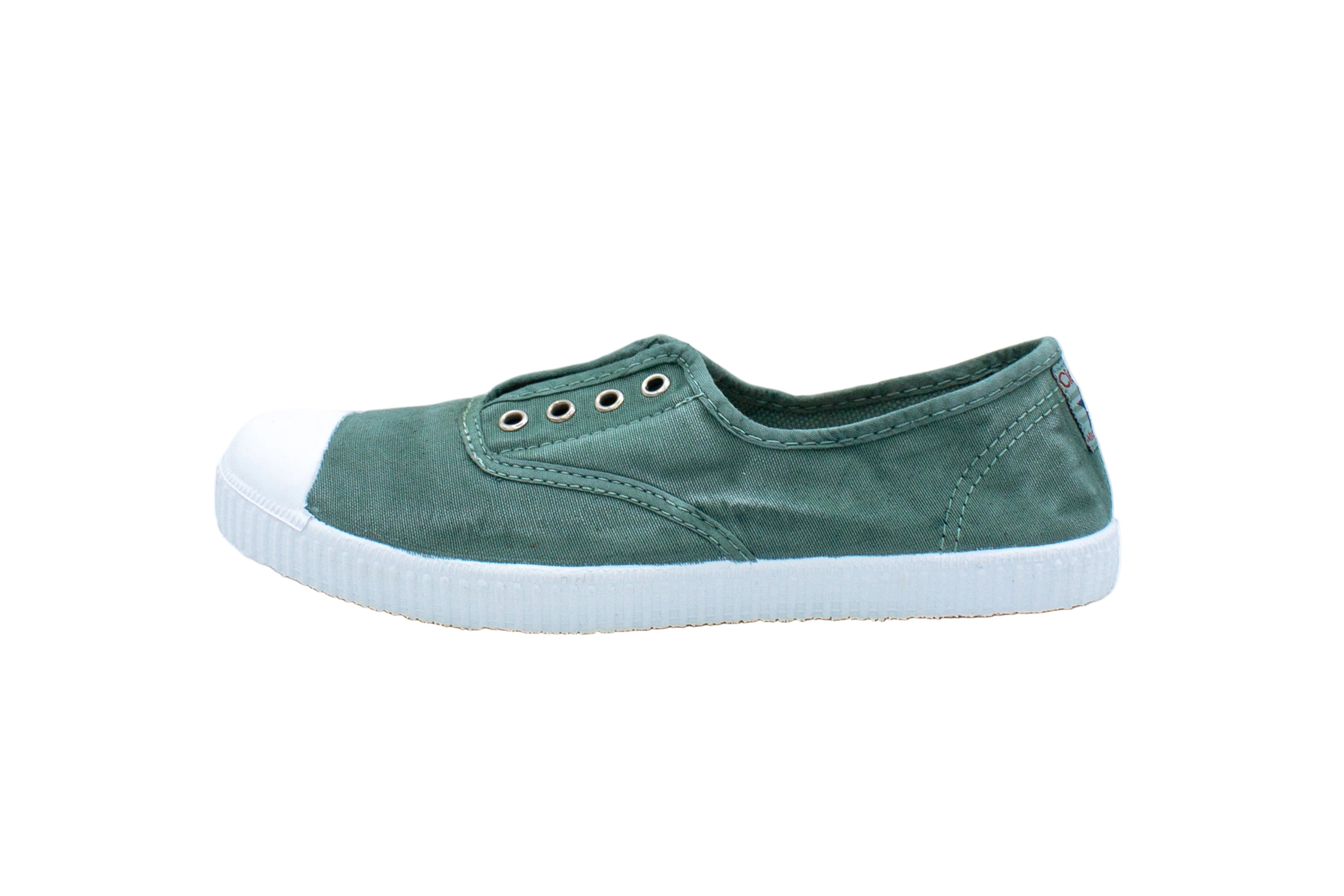 Cotton slip-on sneakers in basil
