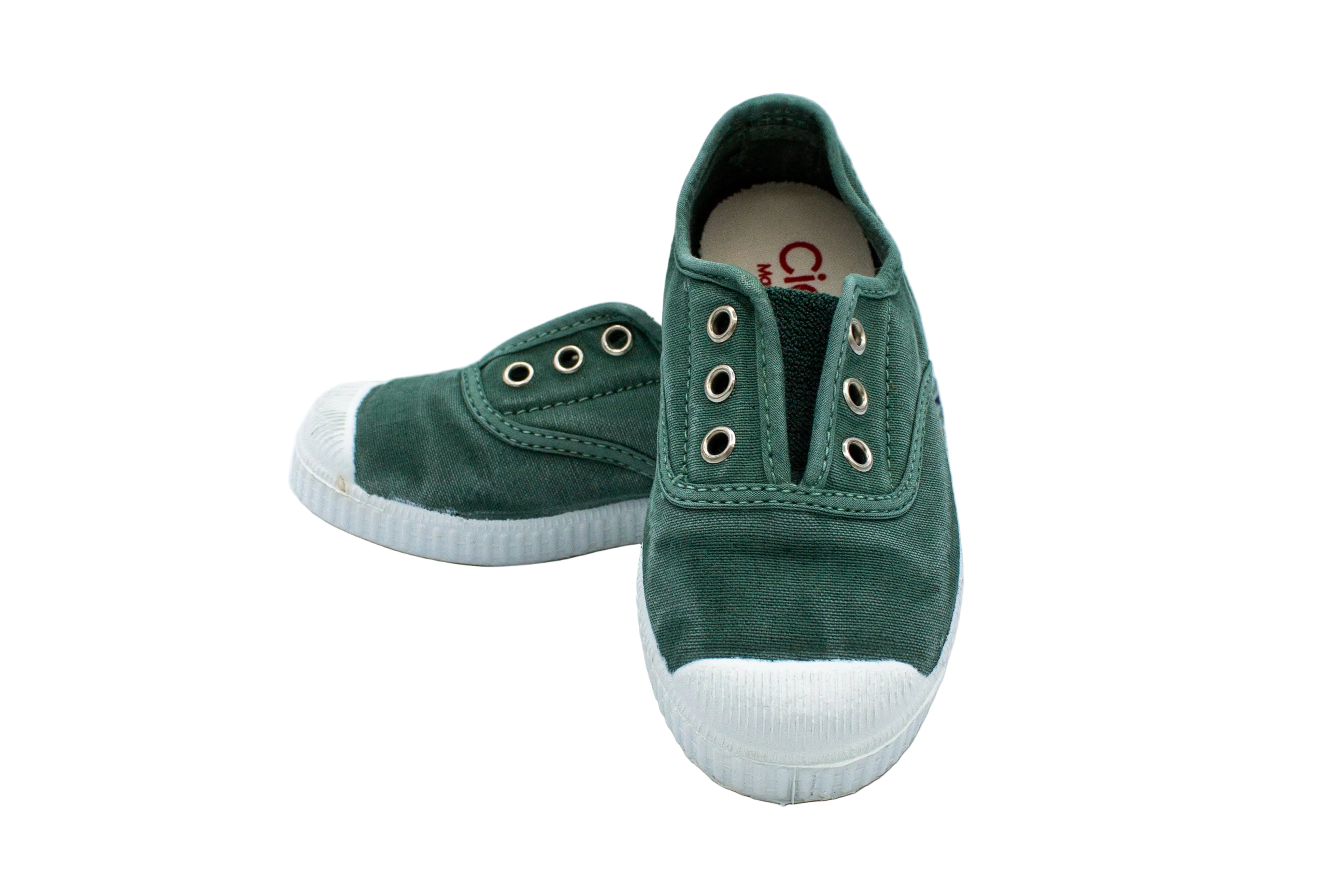 Sneakers slip-on in cotone da bambino albahaca