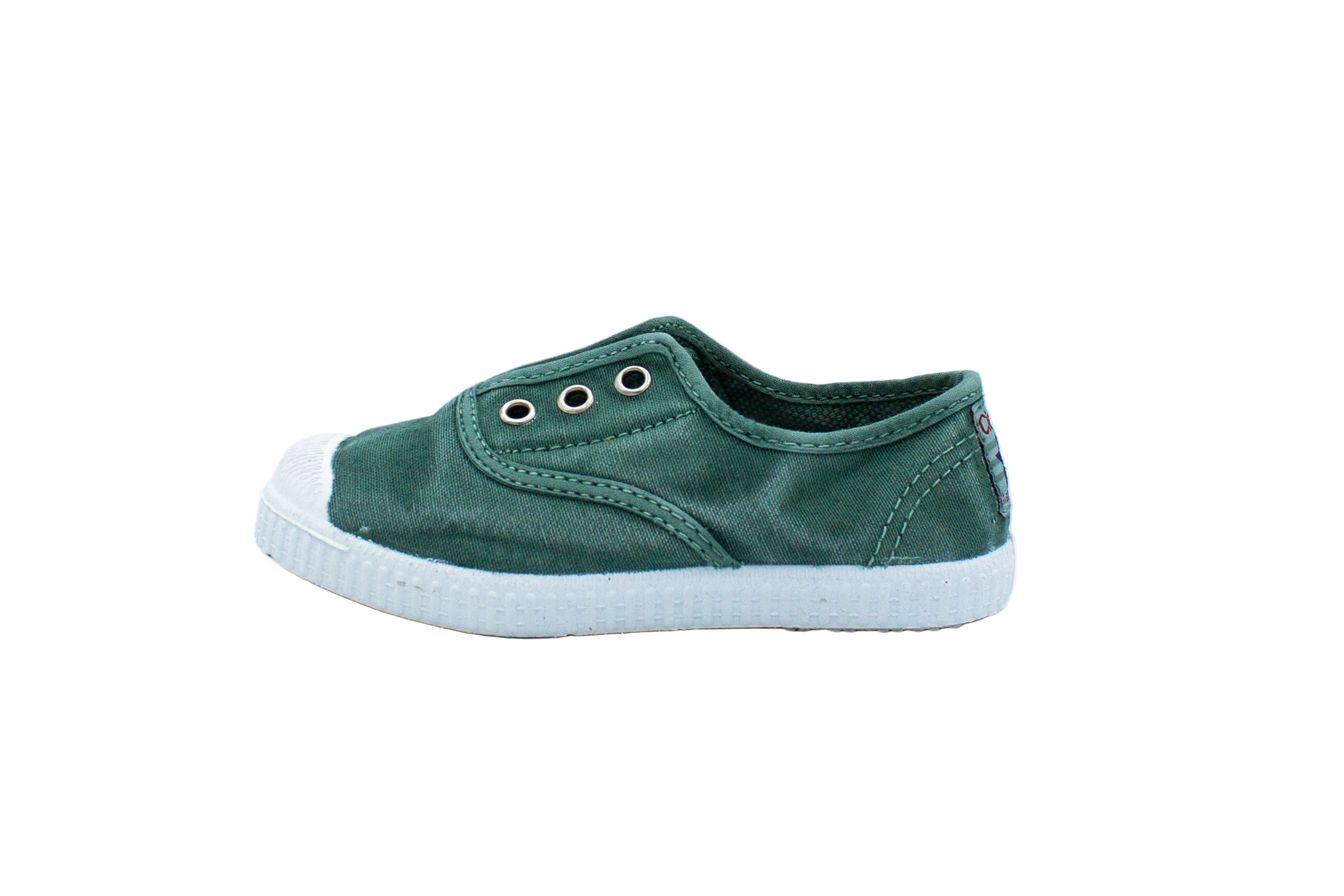 Sneakers slip-on in cotone da bambino albahaca