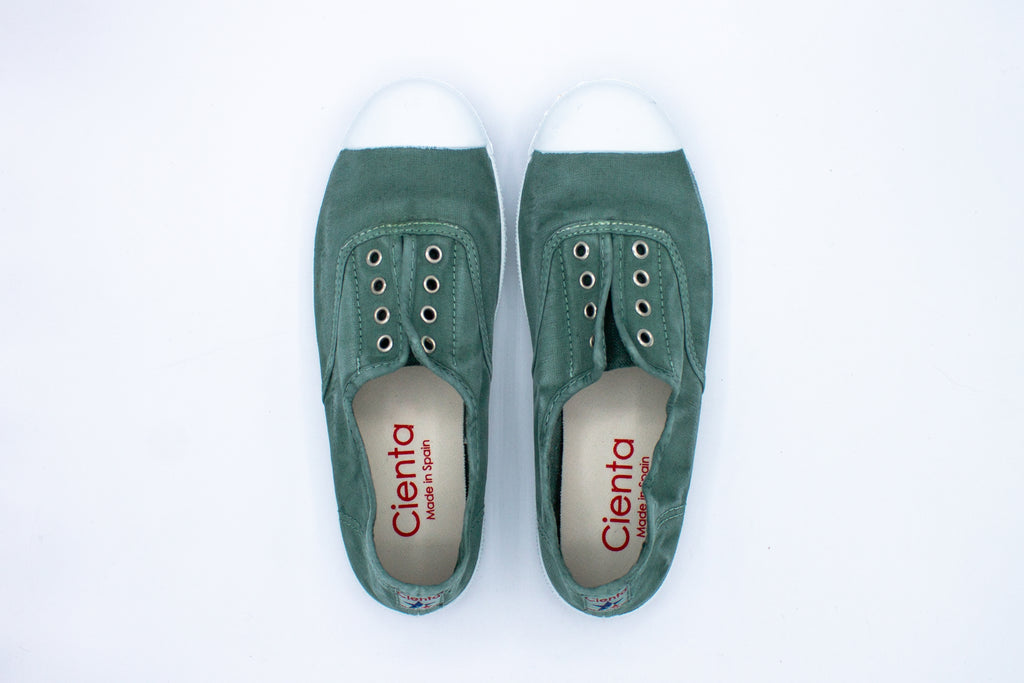 Cotton slip-on sneakers in basil