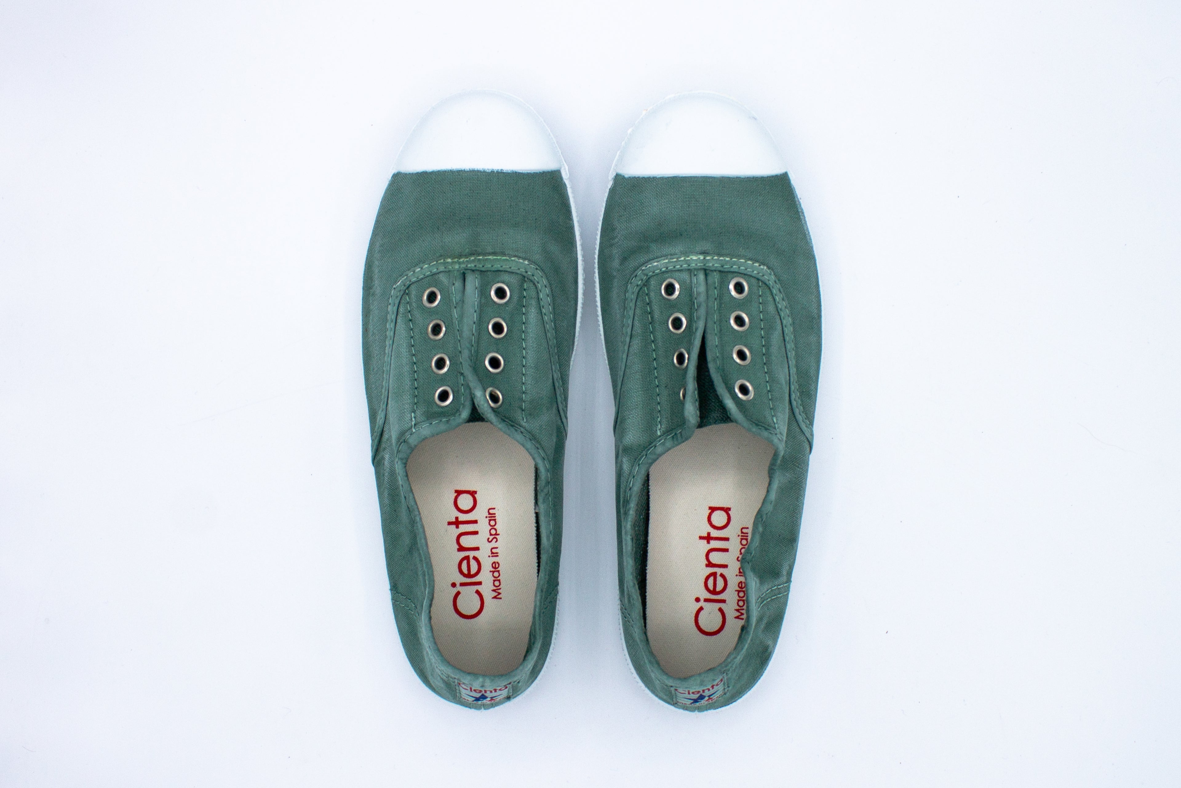 Cotton slip-on sneakers in basil