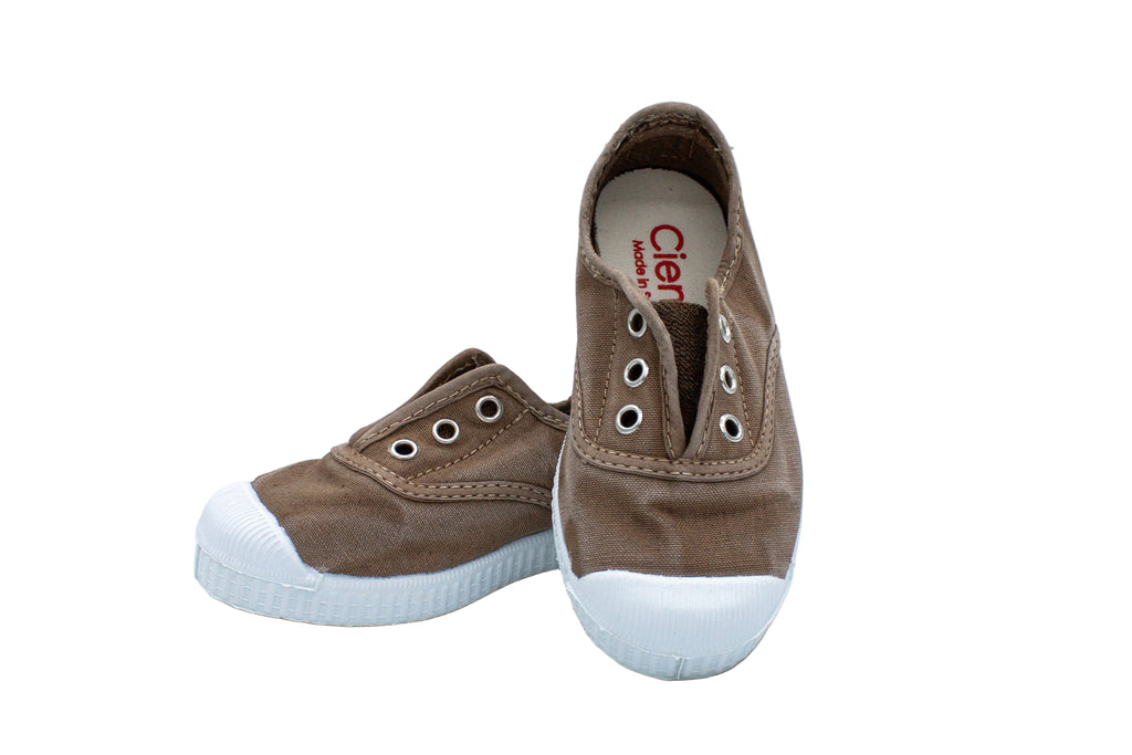 Sneakers slip-on in cotone da bambino beige
