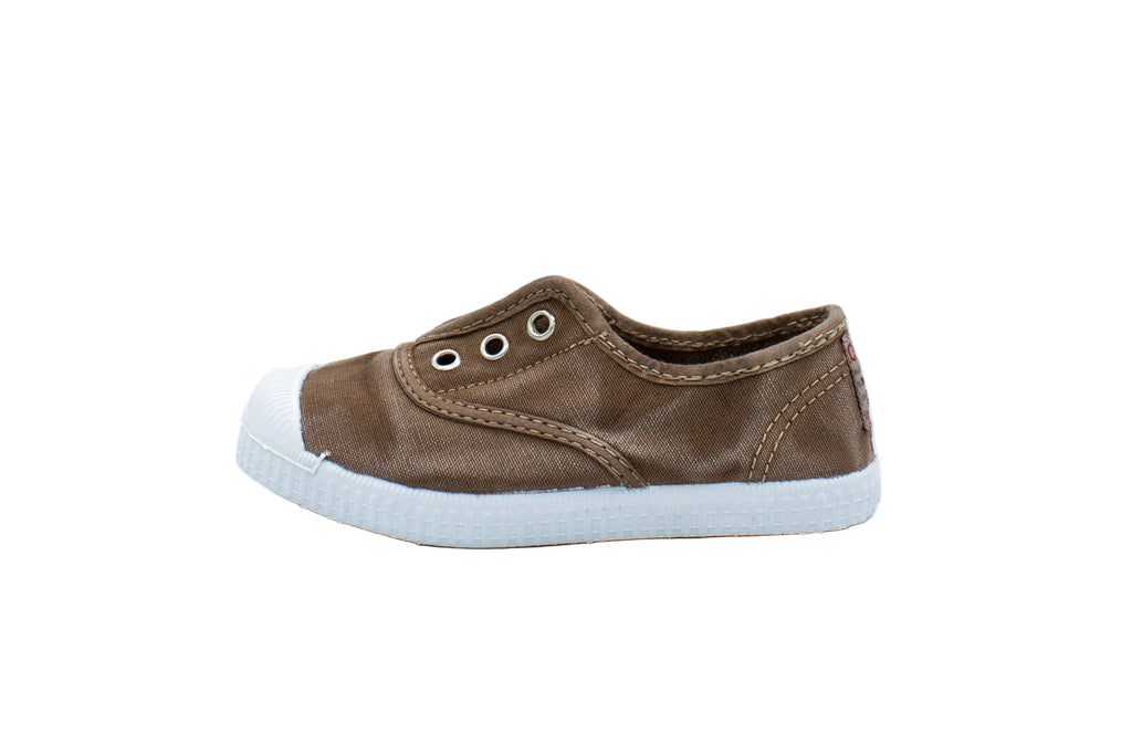 Sneakers slip-on in cotone da bambino beige