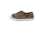 Sneakers slip-on in cotone da bambino beige