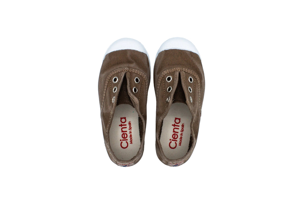Sneakers slip-on in cotone da bambino beige