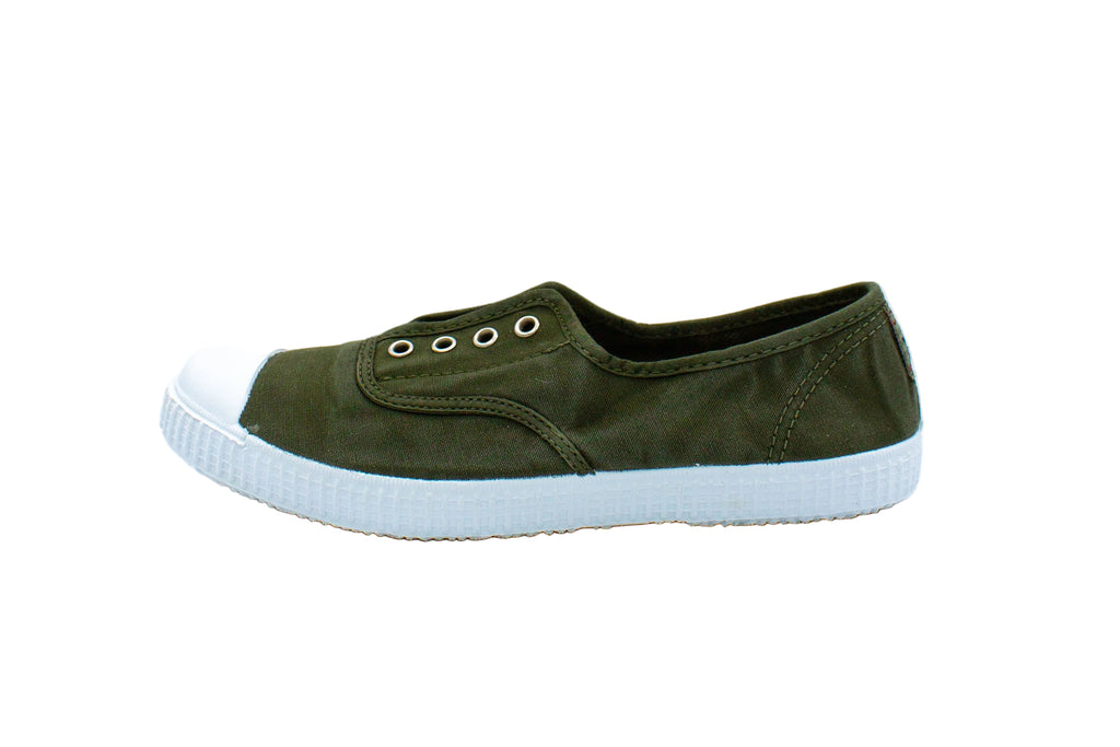 Cotton slip-on sneakers in khaki