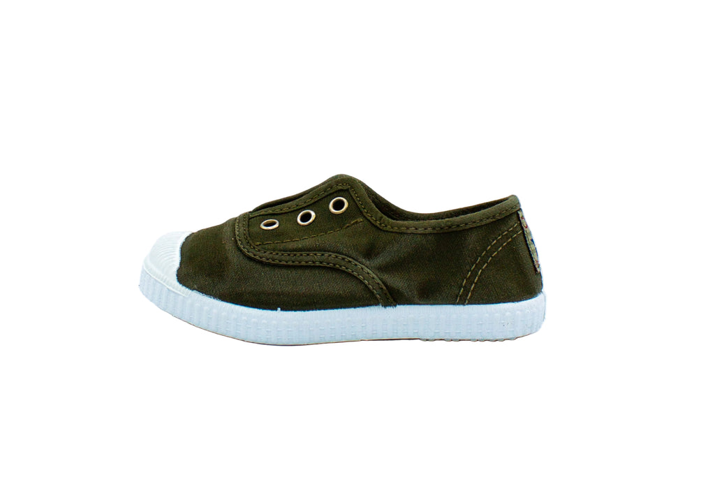 Cotton slip-on sneakers for kids in khaki