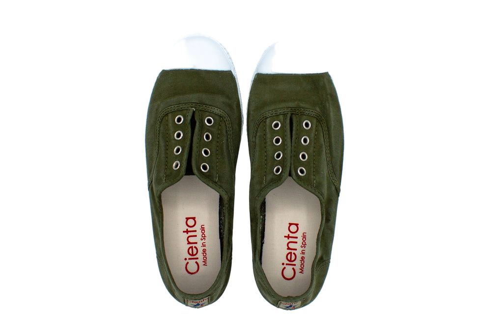 Cotton slip-on sneakers in khaki