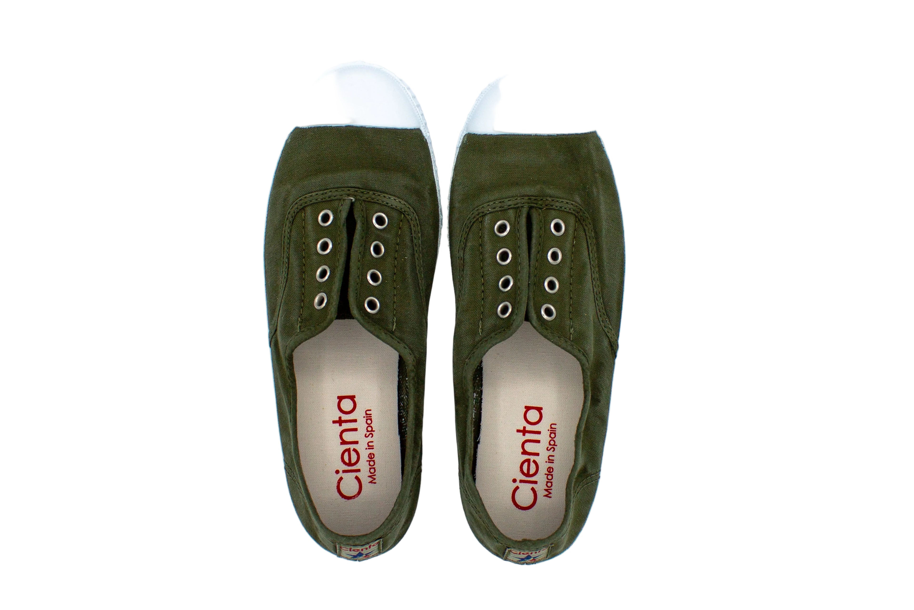 Cotton slip-on sneakers in khaki