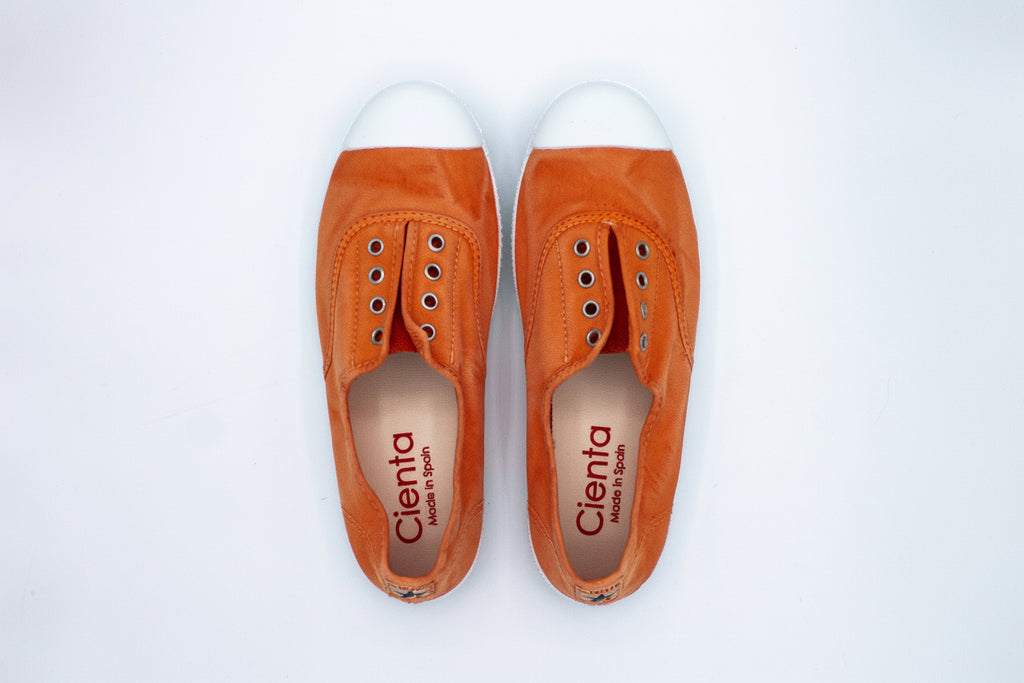 Sneakers slip-on in cotone mandarin