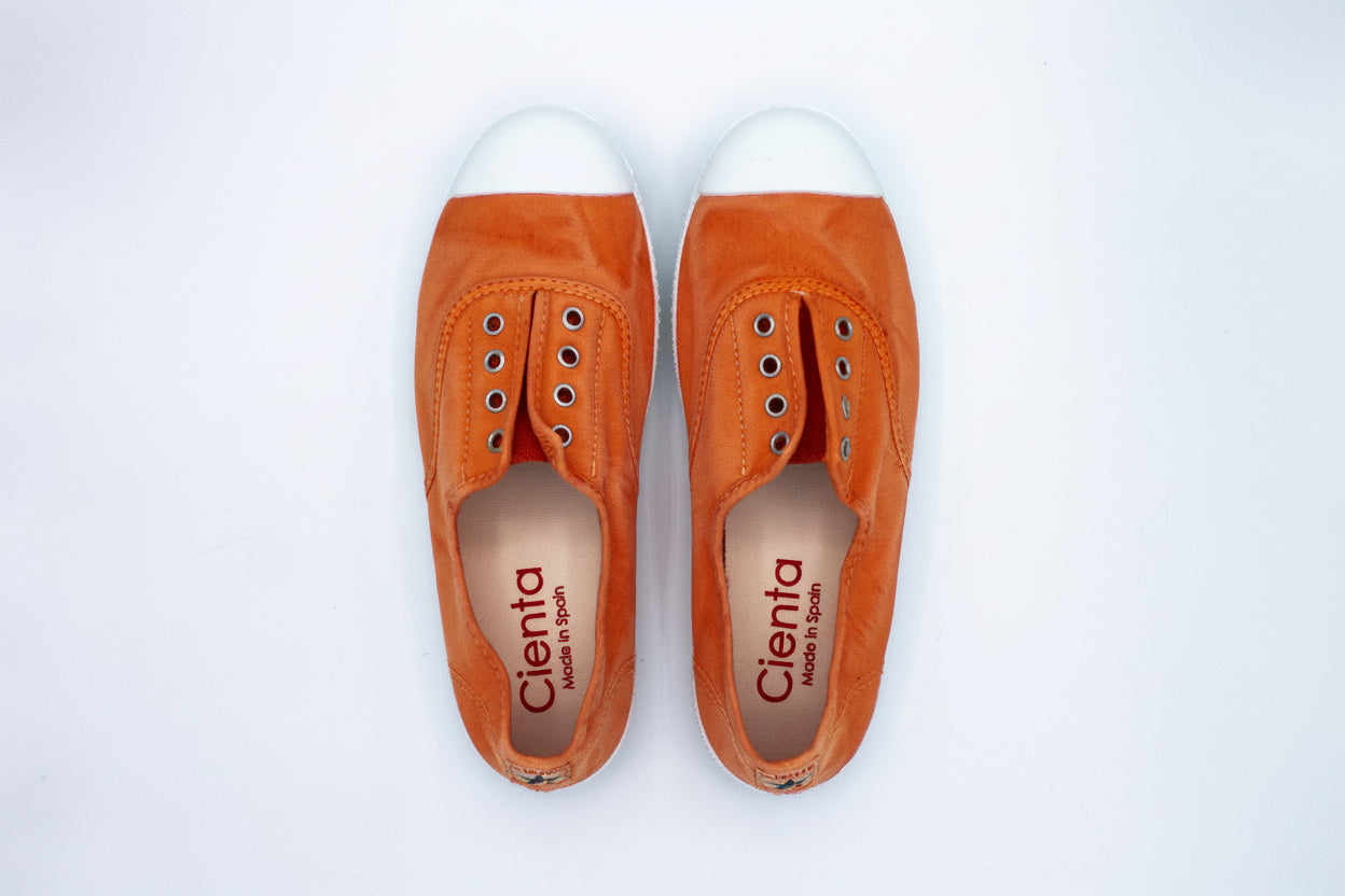 Sneakers slip-on in cotone mandarin