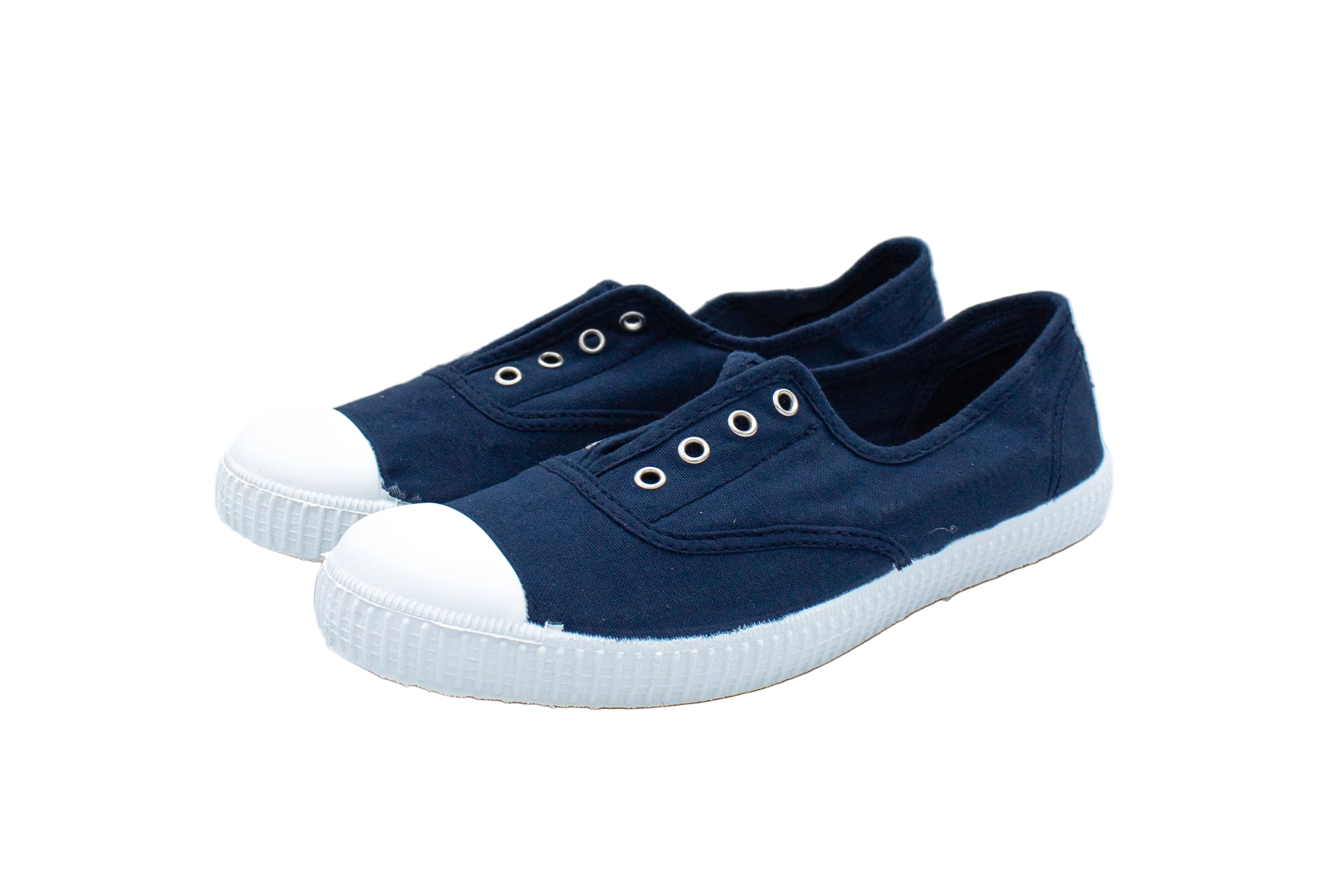 Cotton slip-on sneakers in washed blue