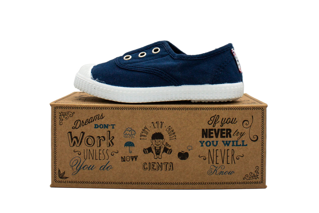 Sneakers slip-on in cotone da bambino azul lavad