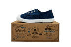 Sneakers slip-on in cotone da bambino azul lavad