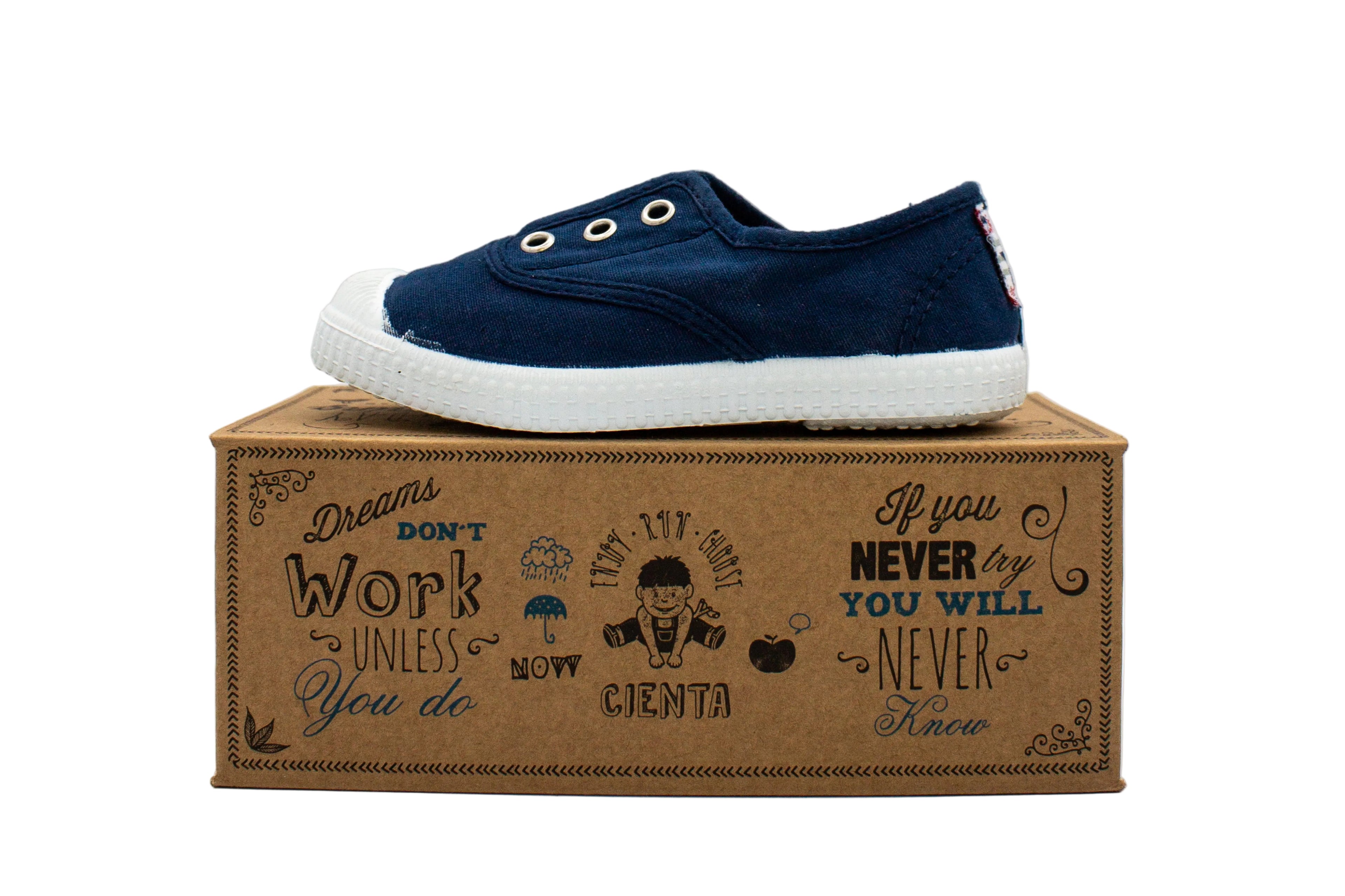 Sneakers slip-on in cotone da bambino azul lavad