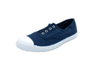 Cotton slip-on sneakers in washed blue