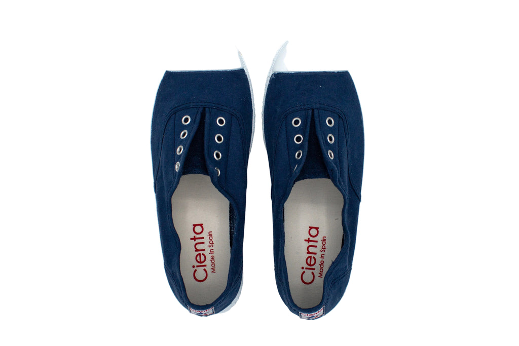 Cotton slip-on sneakers in washed blue