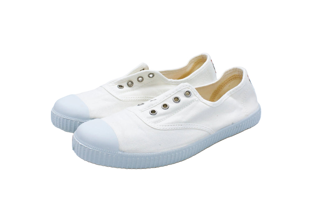 Sneakers slip-on in cotone bianco