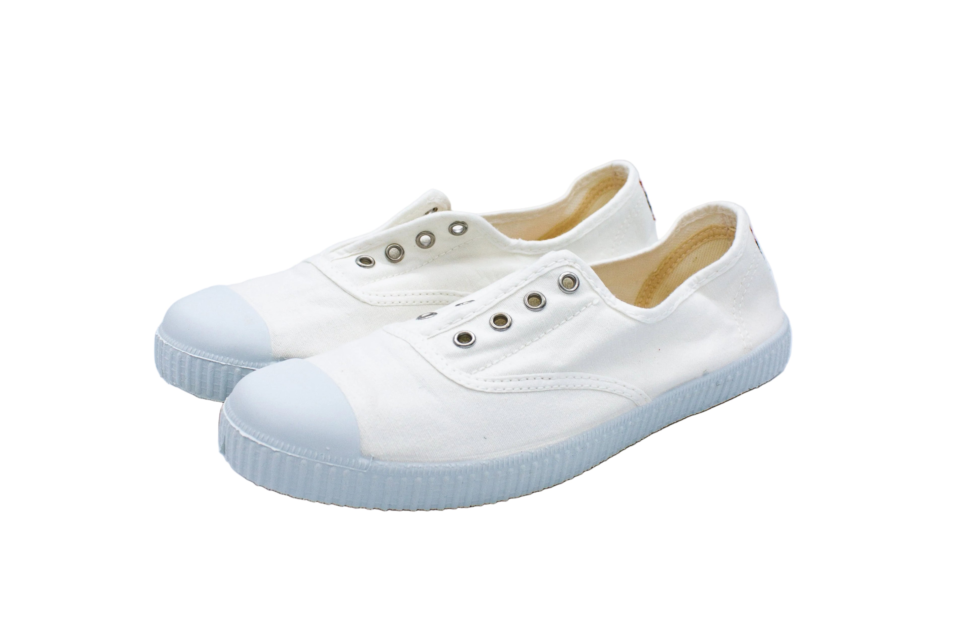 Sneakers slip-on in cotone bianco