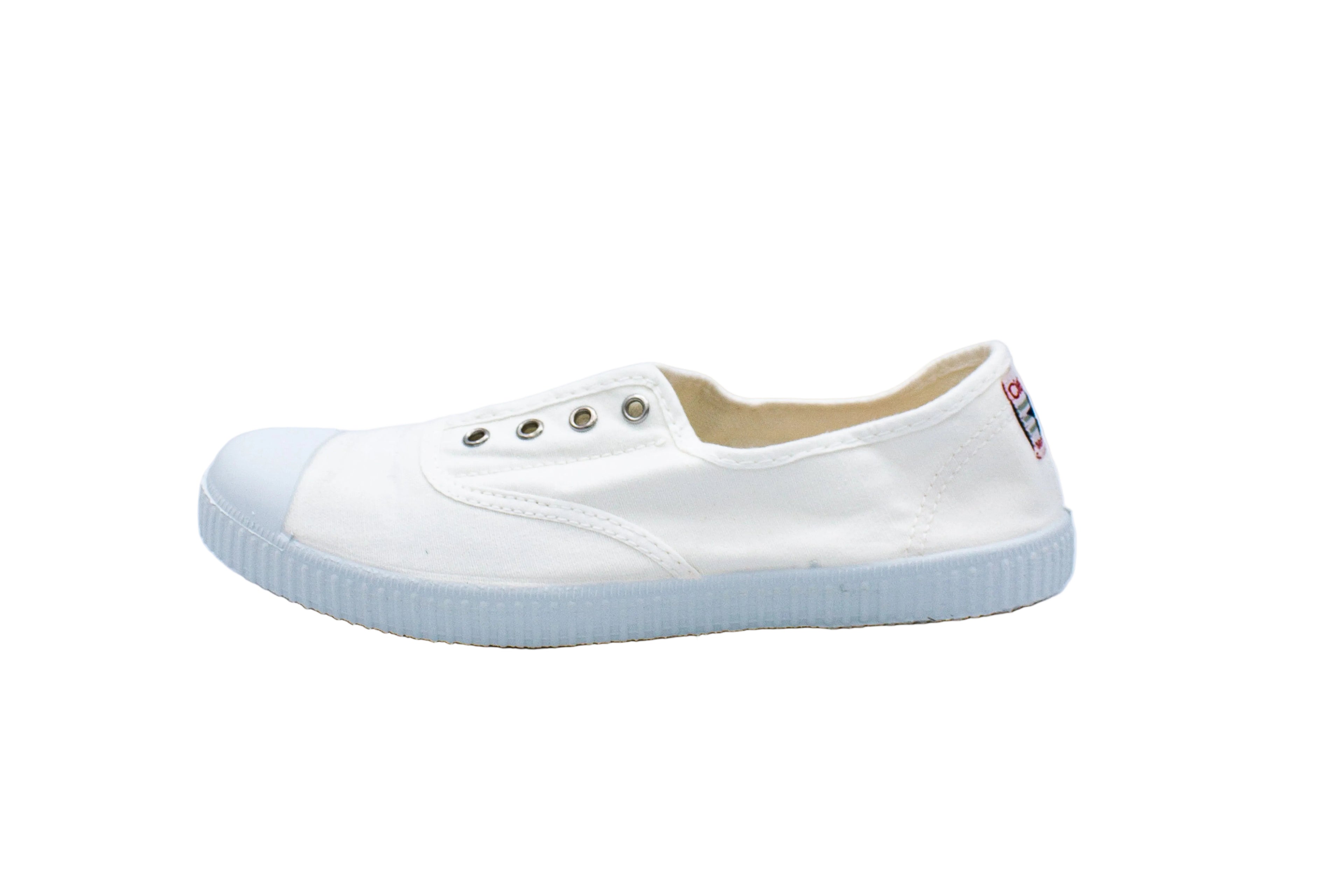 Sneakers slip-on in cotone bianco