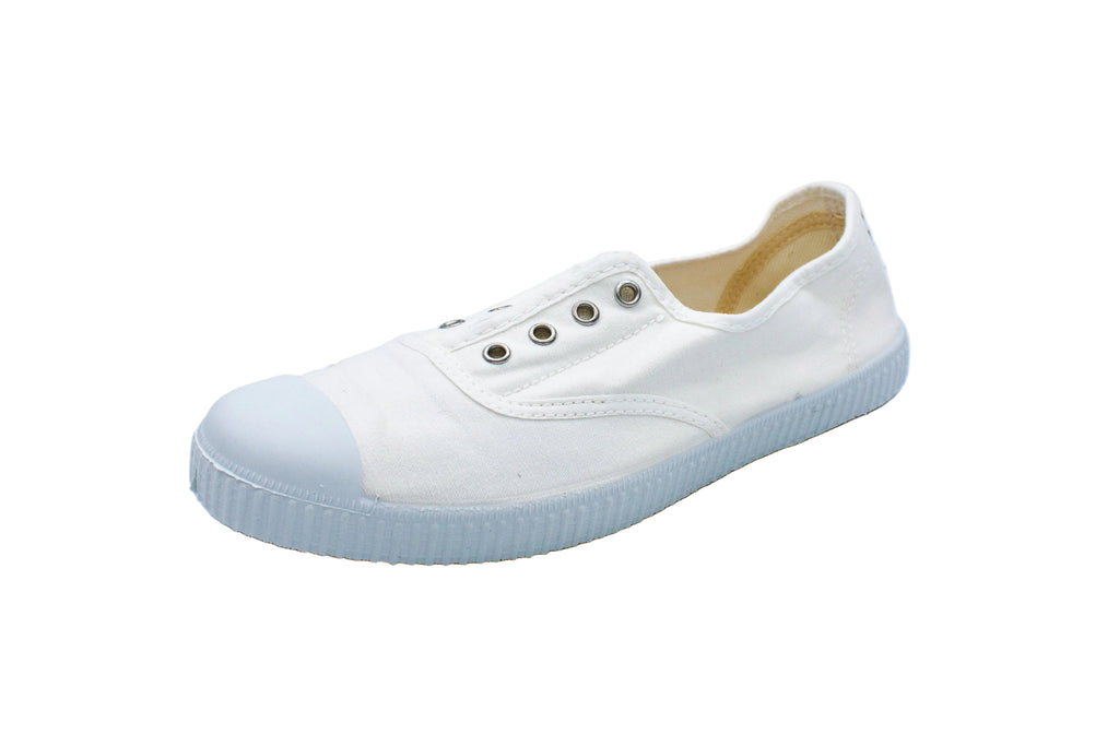 Sneakers slip-on in cotone bianco