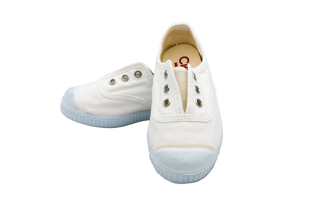 Sneakers slip-on in cotone da bambino bianco
