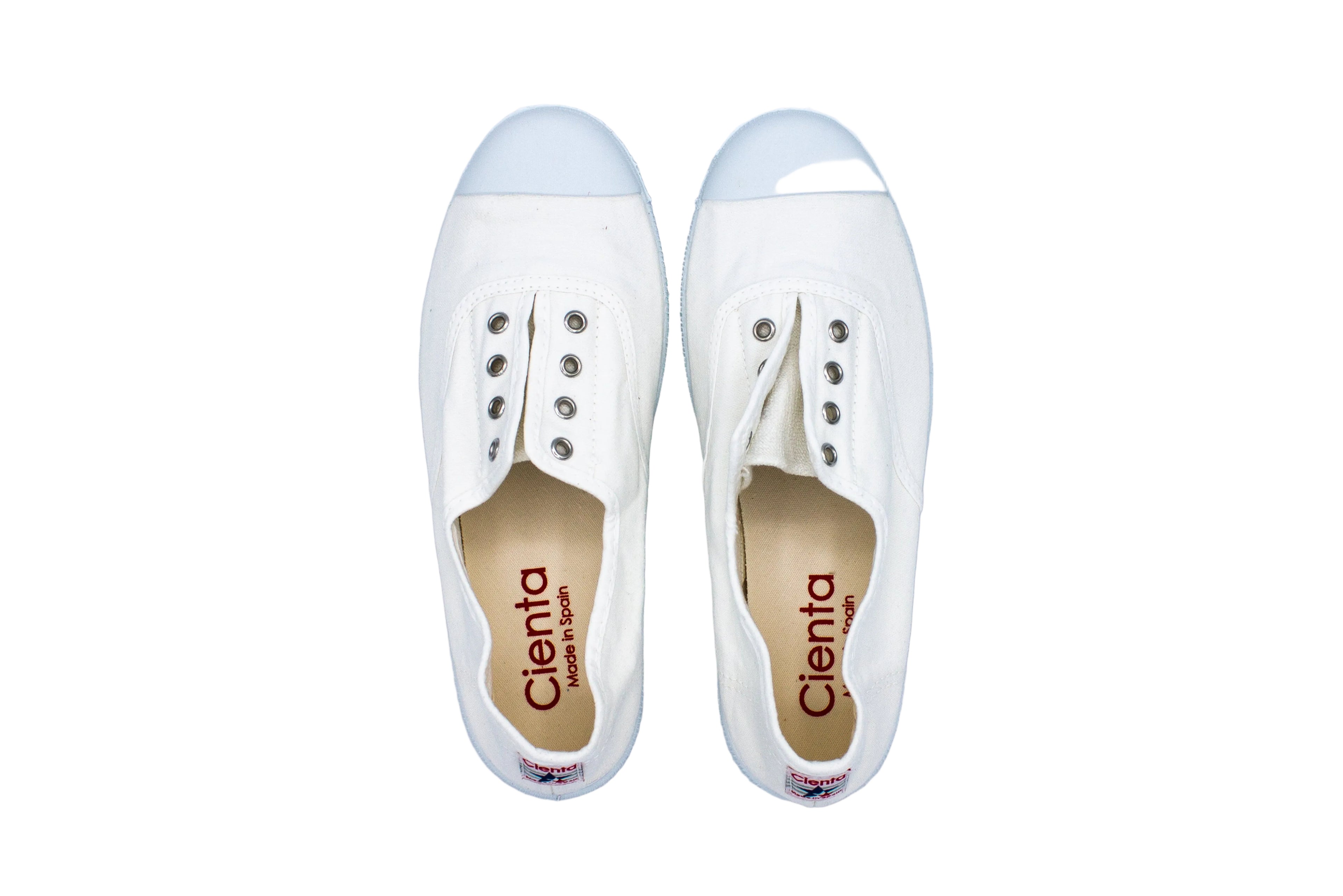 Sneakers slip-on in cotone bianco