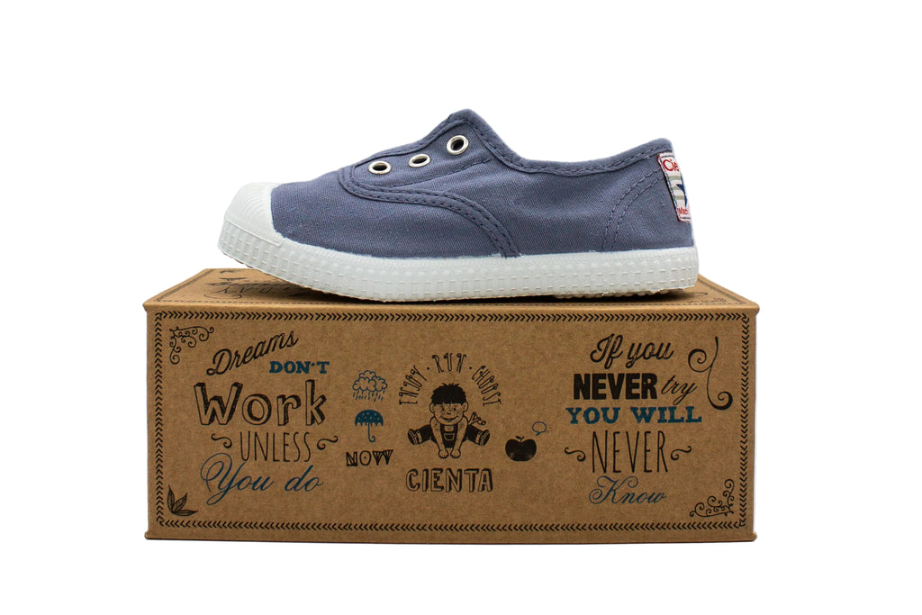 Cotton slip-on sneakers for kids in sky blue