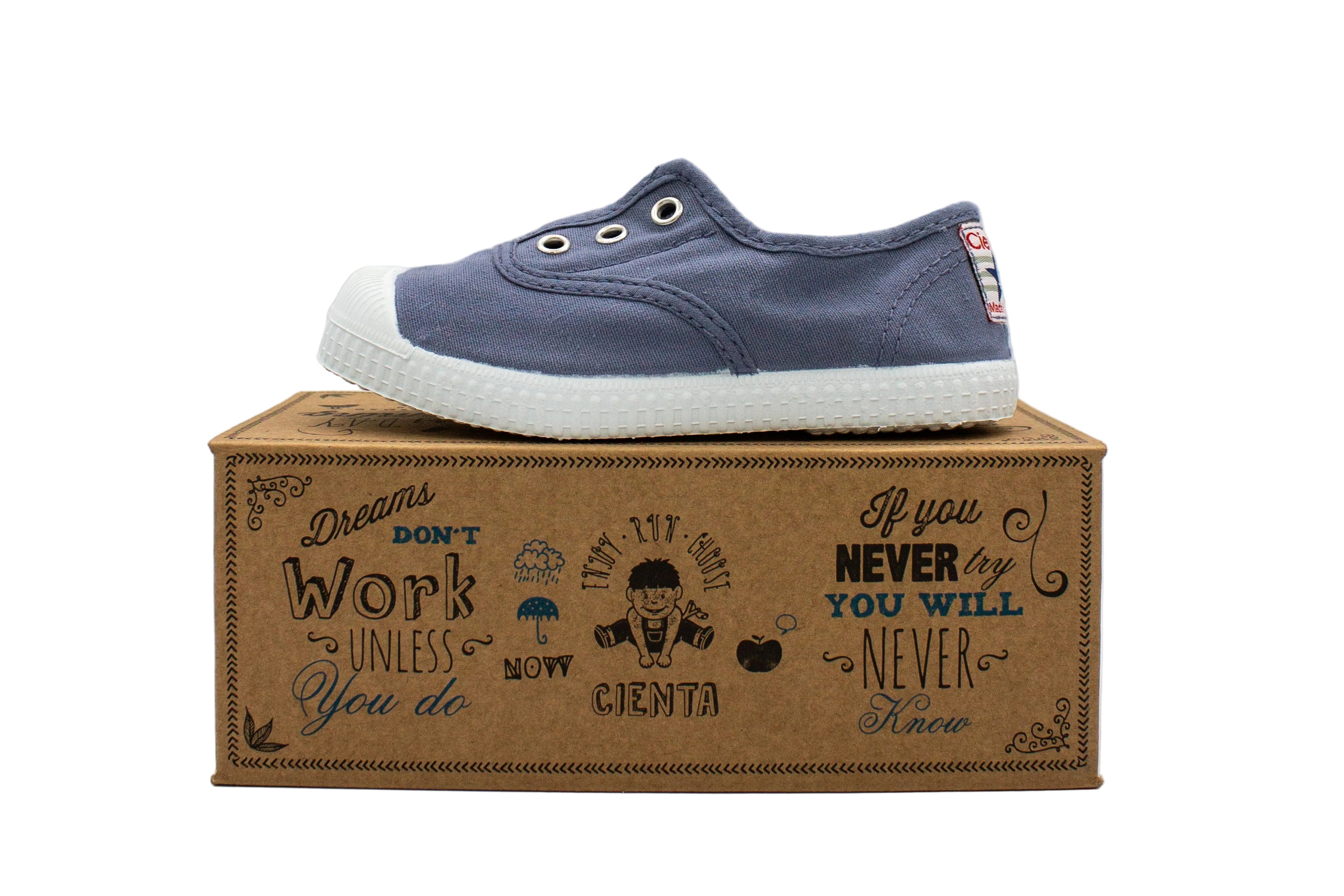 Cotton slip-on sneakers for kids in sky blue