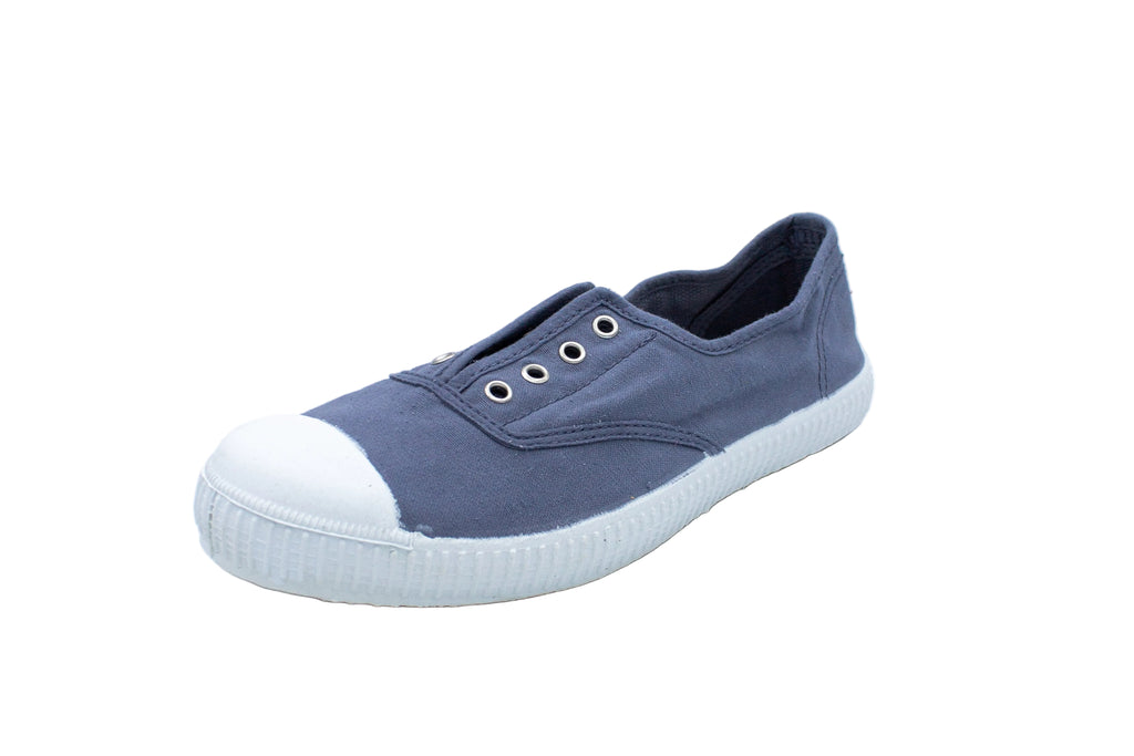 Sneakers slip-on in cotone ciel delav