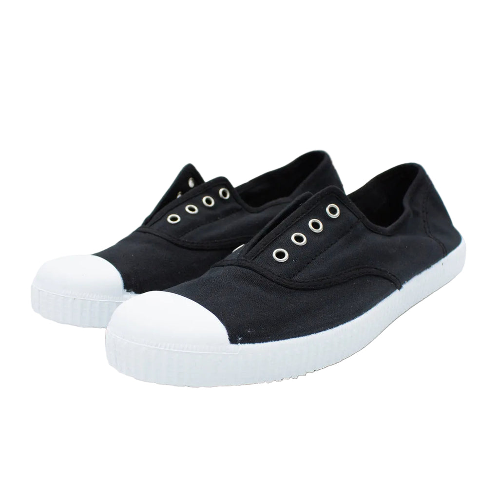 Sneakers slip-on in cotone nero