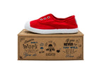 Sneakers slip-on in cotone da bambino rosso