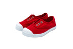 Sneakers slip-on in cotone da bambino rosso