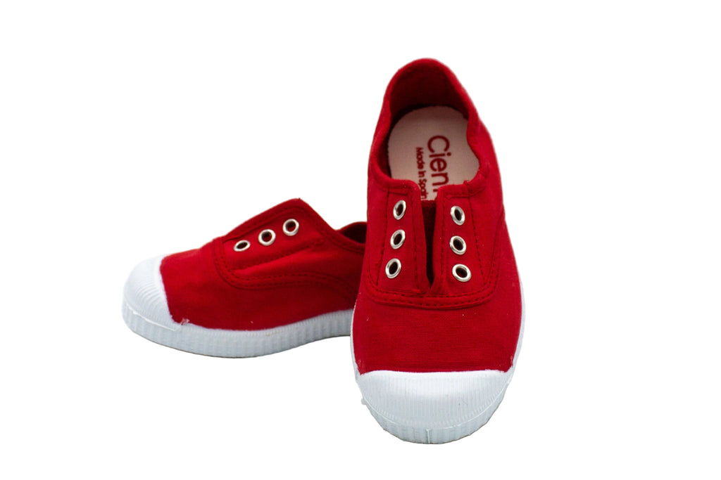 Sneakers slip-on in cotone da bambino rosso