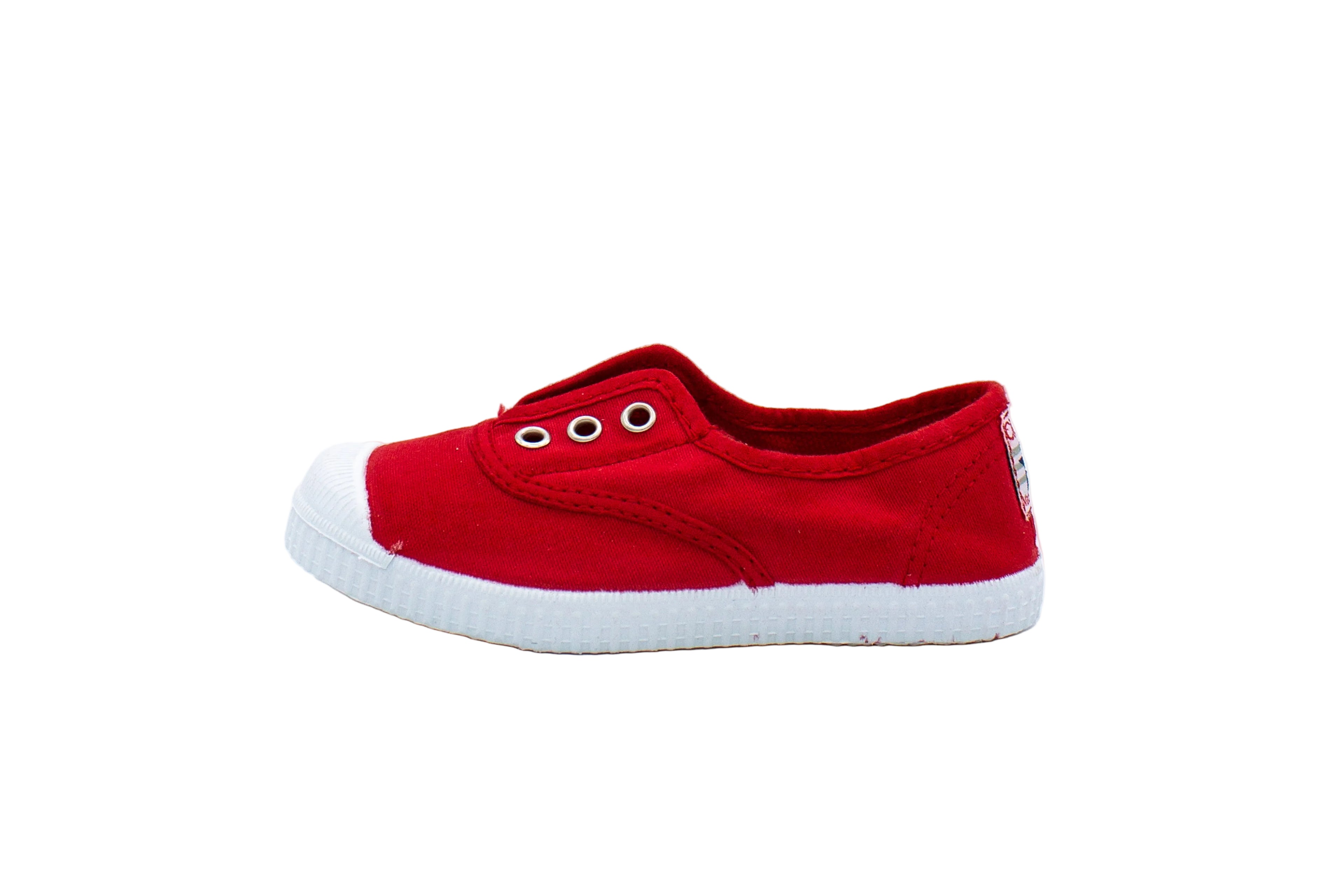 Sneakers slip-on in cotone da bambino rosso