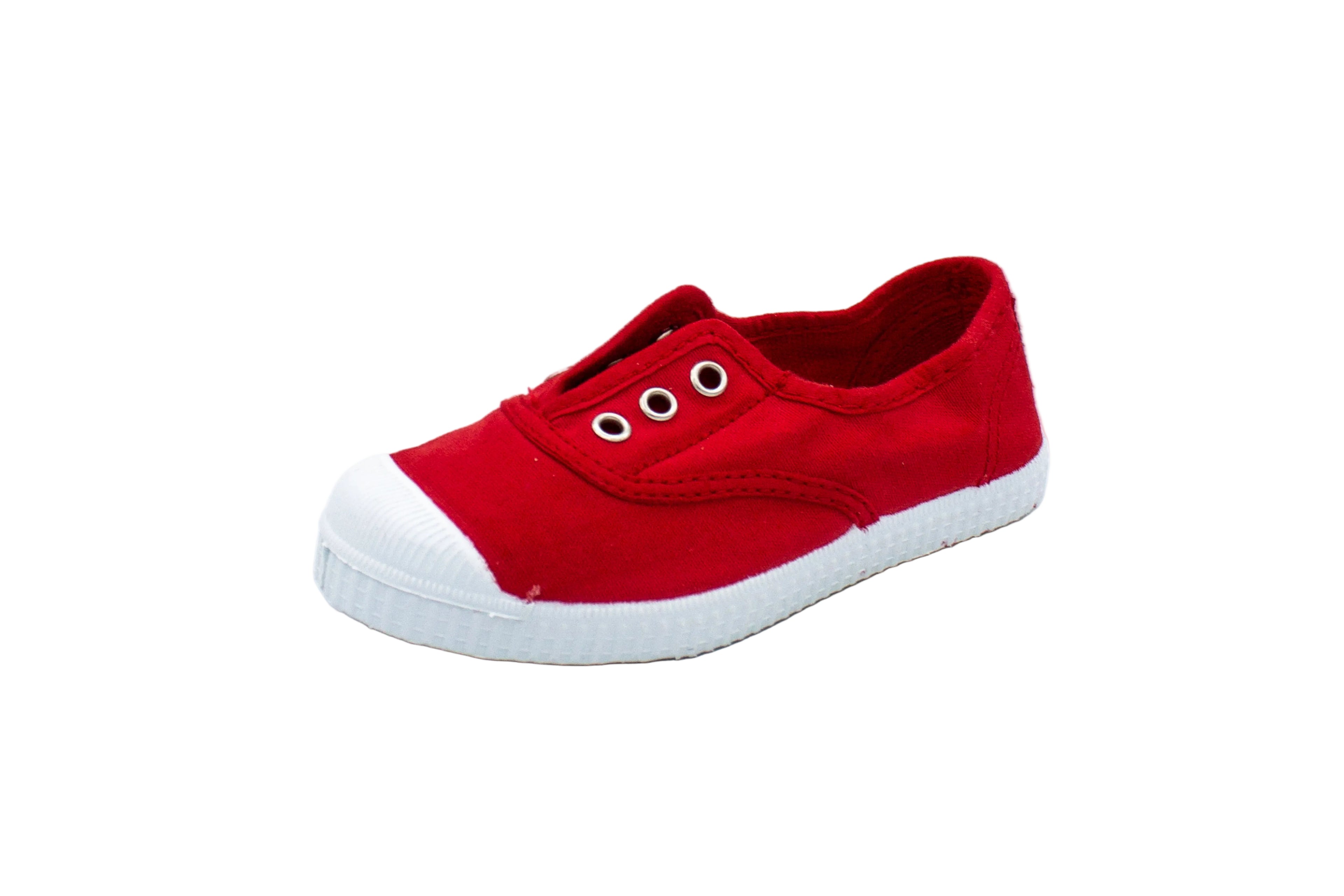Sneakers slip-on in cotone da bambino rosso