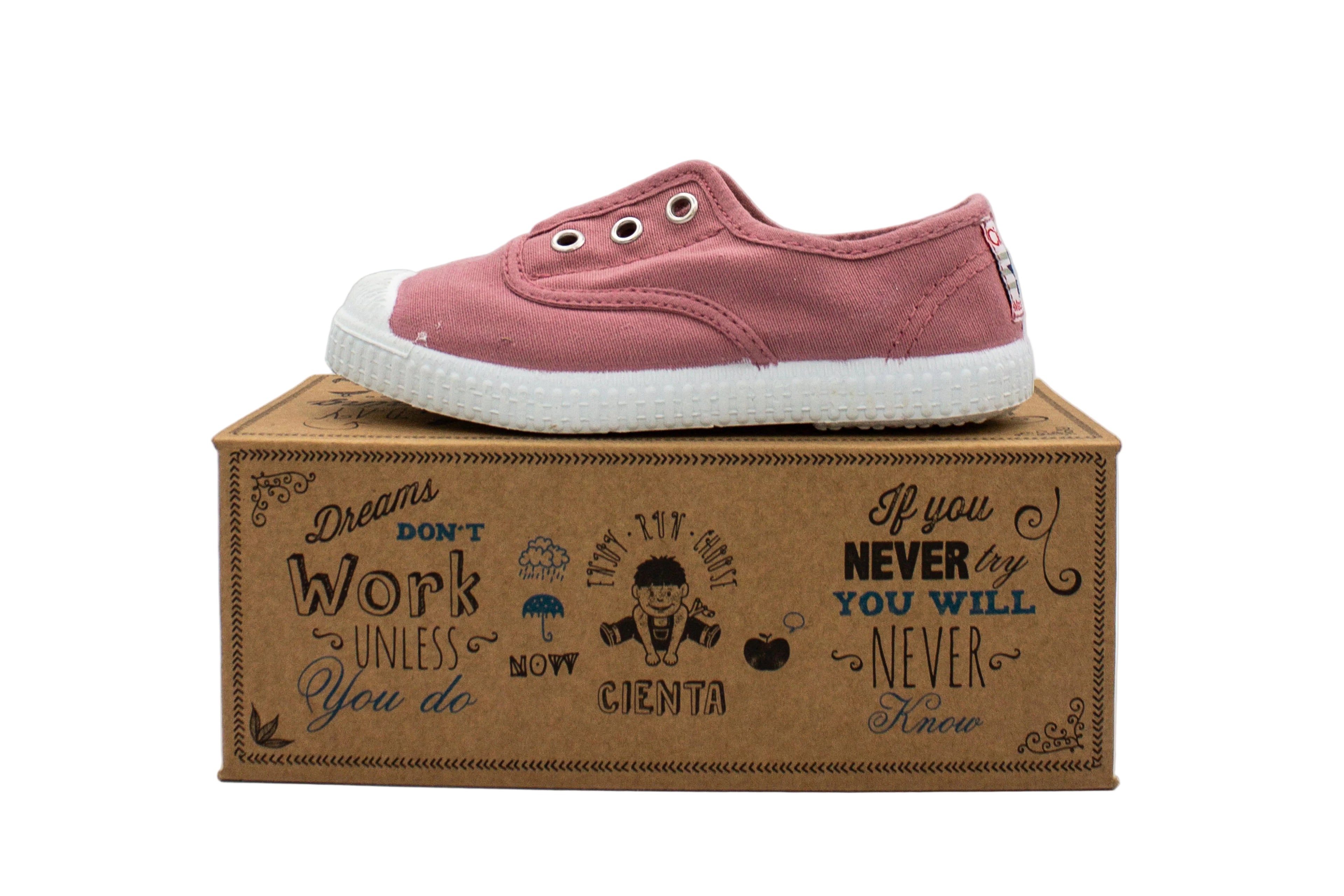 Sneakers slip-on in cotone da bambino rosa