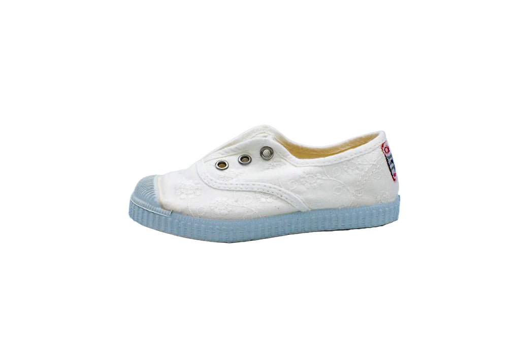 Sneakers slip-on in cotone da bambino bianco pizzo