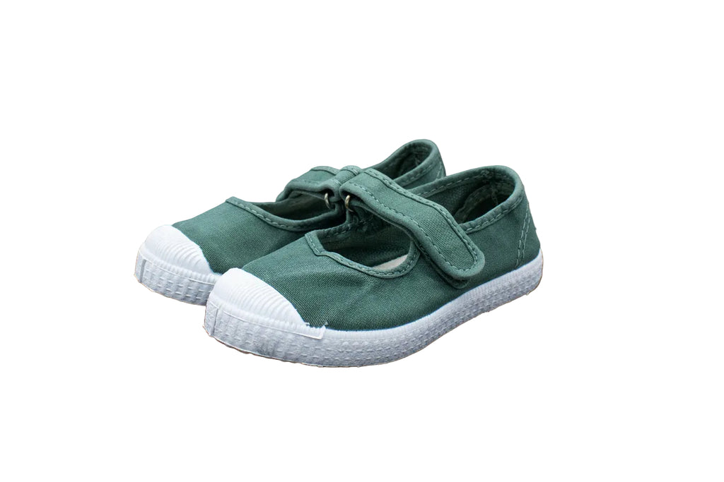 Ballerine in cotone con velcro da bambina albahaca