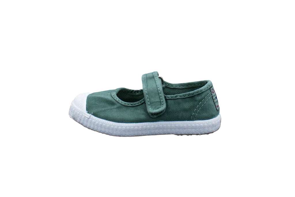 Ballerine in cotone con velcro da bambina albahaca