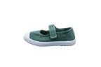 Ballerine in cotone con velcro da bambina albahaca