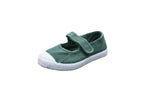Ballerine in cotone con velcro da bambina albahaca